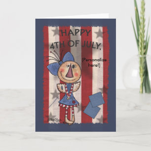 Carte Angel américain primitif - 4 juillet heureux