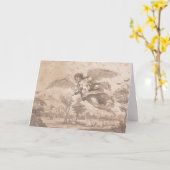 Carte Angel avec deux enfants, Francesco Bartolozzi, (Fleur jaune)