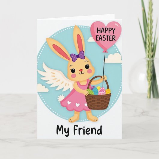 Carte Angel Bunny Friend Holiday Card (Devant)