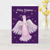 Carte Angel de Noël mignonne (Fleur jaune)