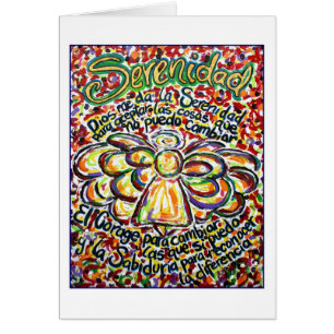 Carte Angel de prière de sérénité espagnole