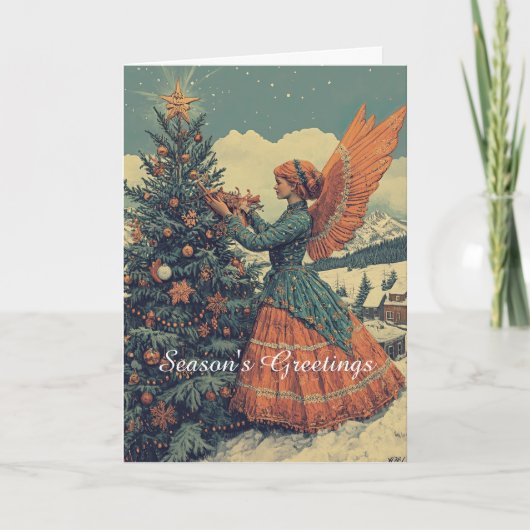 Carte Angel en robe victorienne Noël (Devant)