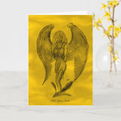 Carte Angel en style tatouage (Fleur jaune)