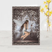 Carte Angel et sa colombe (Fleur jaune)