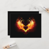 Carte Angel Fire Heart with Wings (Devant/Arrière en situation)