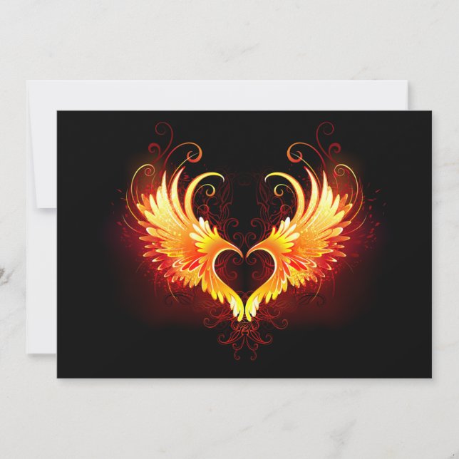 Carte Angel Fire Heart with Wings (Devant)