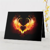 Carte Angel Fire Heart with Wings (Fleur jaune)
