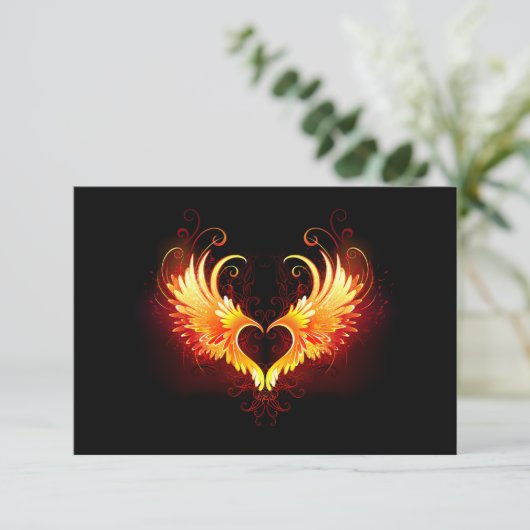 Carte Angel Fire Heart with Wings (Debout devant)