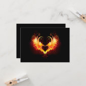 Carte Angel Fire Heart with Wings (Devant/Arrière en situation)