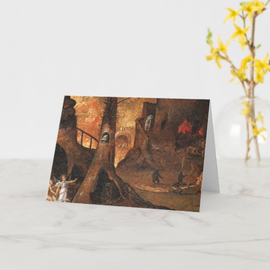 Carte Angel Menant Une Âme En Enfer Par Hieronymus Bosch (Fleur jaune)