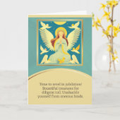 Carte angel message happy birthday (Fleur jaune)