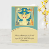 Carte angel message happy birthday (Fleur jaune)