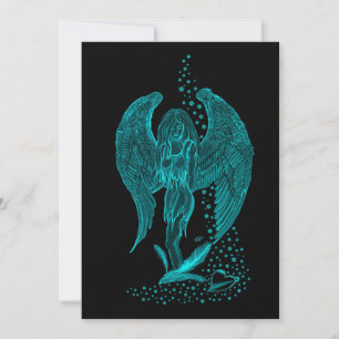 Carte Angel perdu en amour, noir et vert Design