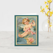 Carte Angel Salutations Cute Floral Vintage (Fleur jaune)