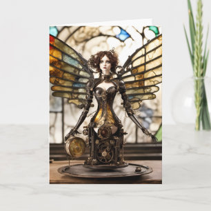 Carte Angel Steampunk Mélange Média Blanc À L'Intérieur