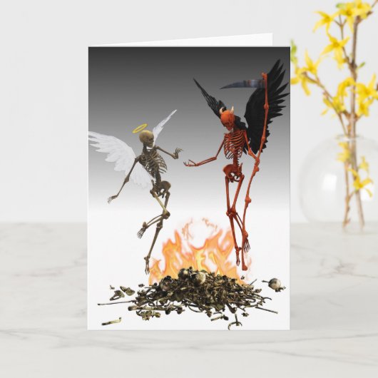 Carte Angel tombé Demon Devil Halloween (Fleur jaune)