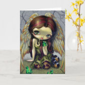 Carte "Angel with Emeralds" Greeting Card (Fleur jaune)