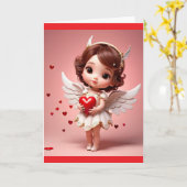 Carte Angel With Heart Valentine Greeting Card (Fleur jaune)