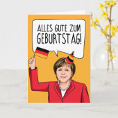 Carte ANGELA MERKEL : Alles Gute Zum Geburtstag (Fleur jaune)
