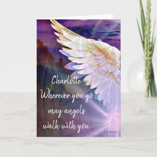 Carte Angels With You Angel Name Folded Blank Greeting (Devant)