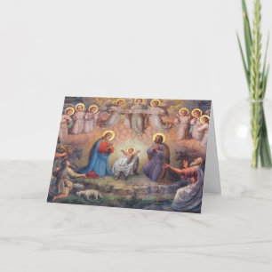 Carte Anges de la Nativité de Noël Sainte Famille Berger