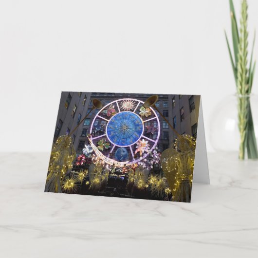 Carte Anges de Noël et roue du zodiaque, NYC - (Devant)