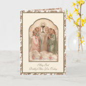 Carte Anges De Prière Religieux Adorant L'Eucharistie (Fleur jaune)