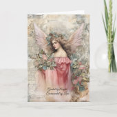 Carte Anges et Roses Ange de Style Vintage (Devant)