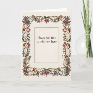 Carte Anges Fuchsia Kate Greenaway