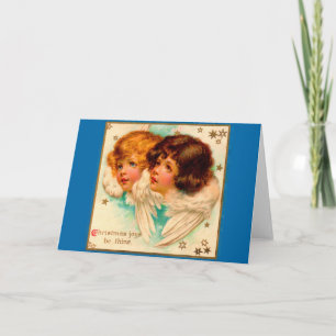Carte Anges victoriens Noël Joys Be Thine