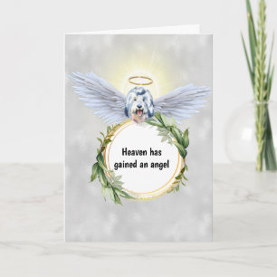 Carte Anglais berger angel ailes halo wreath paradis