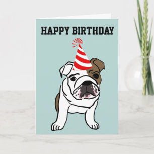 CARTE ANGLAIS BULLDOG CUTE FUNNY CARD D'ANNIVERSAIRE