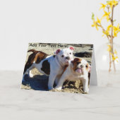 Carte Anglais Bulldogs chiot amour! (Fleur jaune)