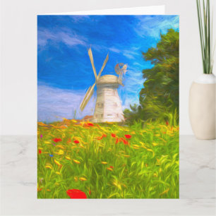 Carte Anglais Campagne Windmill Art