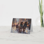 Carte Anglais Cocker Spaniel Noël Festin Saison (Devant)