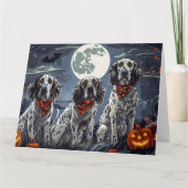 Carte Anglais Setter Halloween Éffrayant (Devant)