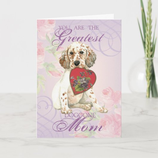 Carte Anglais Setter Heart Maman (Devant)