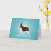 Carte Anglais Springer Spaniel Design d'anniversaire (Fleur jaune)