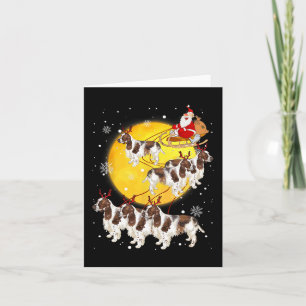 Carte Anglais Springer Spaniel Reindeer Chien de Noël Lo