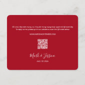 Carte Anglais vietnamien bilingue Mariage rouge RSVP (Dos)