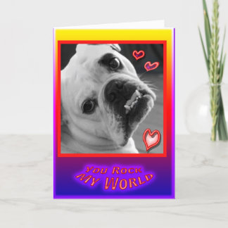 Carte anglaise de jour de Valentines de bouledogue
