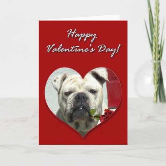 Carte anglaise de jour de Valentines de bouledogue (Devant)