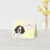 Carte anglaise Springer Spaniel pour la fête des m (Fleur jaune)