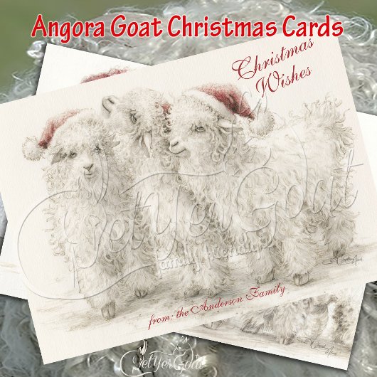 Carte Angora Christmas Goats 
