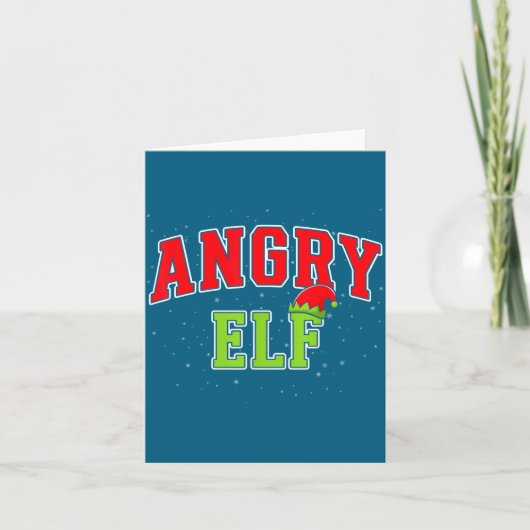 Carte Angry Elf Christmas Family Matching Group Xmas  (Devant)