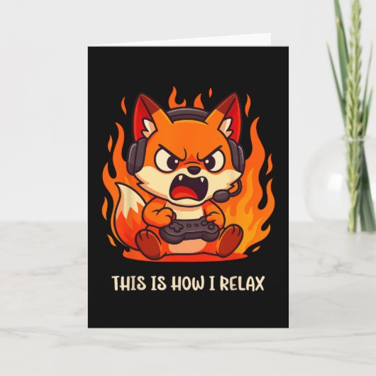 Carte Angry Gamer Kitsune Fox C'Est Comme Ça Que Je Rela (Devant)