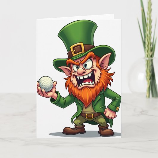 Carte Angry Leprechaun Golf Joke Card (Devant)