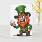 Carte Angry Leprechaun Golf Joke Card (Fleur jaune)