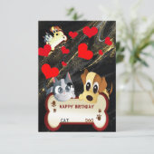 Carte animal chien&chat Anniversaire (Debout devant)