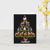 Carte Animal Christmas Tree Lights Chicken Cow Goat Farm (Fleur jaune)